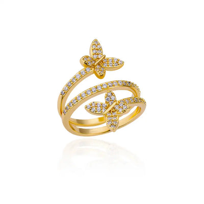 Zircon Crystal Stone Rainbow Rings For Women Stainless Steel Gold Color Wedding Couple Ring Christmas Jewelry Gift Bijoux Femme