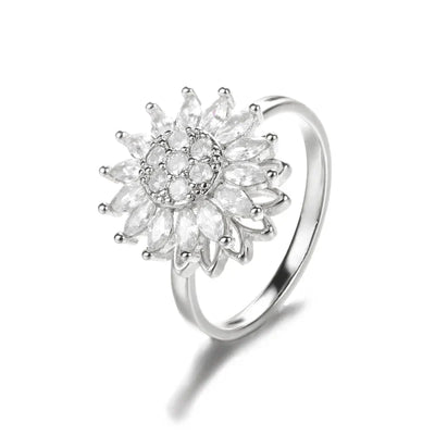 Zircon Crystal Stone Rainbow Rings For Women Stainless Steel Gold Color Wedding Couple Ring Christmas Jewelry Gift Bijoux Femme