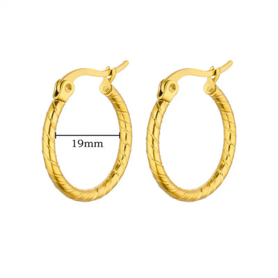 Stainless Steel Earrings for Women Gold Color Round Hoop Earrings 2023 Trending New Classic Couple Ear Piercing Jewelry aretes