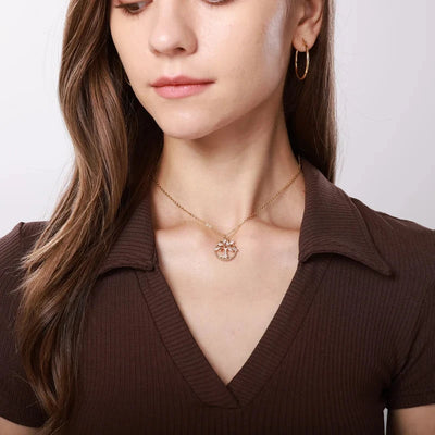 Collar de acero inoxidable para mujer, colgante redondo de árbol de la vida, collar con cristales y diamantes de imitación, joyería, regalo, bisutería femenina