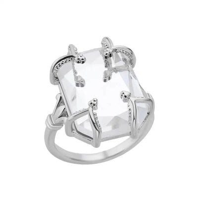 Gold-Plated Zircon Square Ring Stainless Steel – Wrapped Fashion Ring 2025