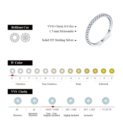 ATTAGEMS Classic White Gold‑Plated Moissanite Ring