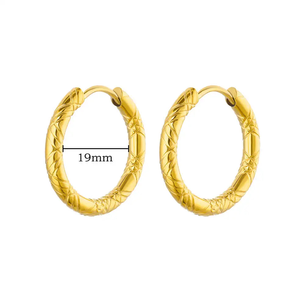 Stainless Steel Earrings for Women Gold Color Round Hoop Earrings 2023 Trending New Classic Couple Ear Piercing Jewelry aretes