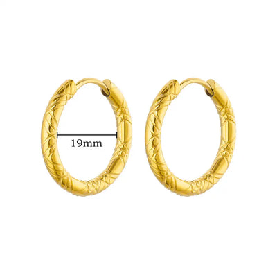 Stainless Steel Earrings for Women Gold Color Round Hoop Earrings 2023 Trending New Classic Couple Ear Piercing Jewelry aretes