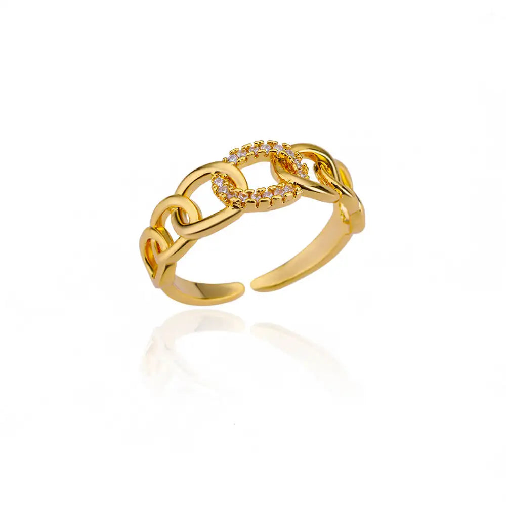 Zircon Crystal Stone Rainbow Rings For Women Stainless Steel Gold Color Wedding Couple Ring Christmas Jewelry Gift Bijoux Femme