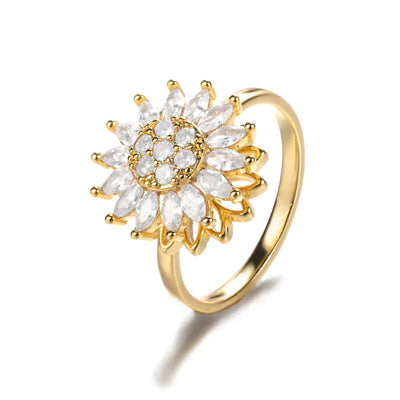 Zircon Crystal Stone Rainbow Rings For Women Stainless Steel Gold Color Wedding Couple Ring Christmas Jewelry Gift Bijoux Femme