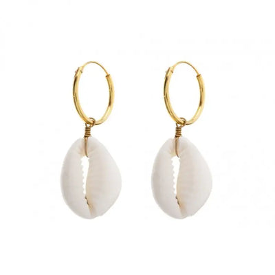 Cowrie shell earrings.
