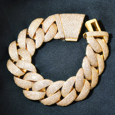 20mm Miami Cuban Chain Men’s Hip Hop Jewelry – Copper Zircon Gold Color