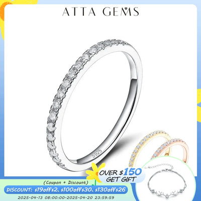 Classic White Gold-Plated Moissanite Ring by ATTAGEMS with round-cut brilliance.