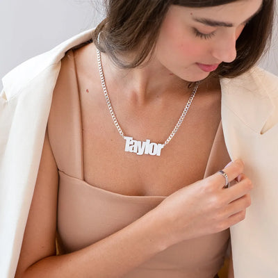 Custom Name Necklaces Pendants Women Men Stainless Steel Jewelry Cuban Chain Personalized Nameplate Choker Handmade Gifts
