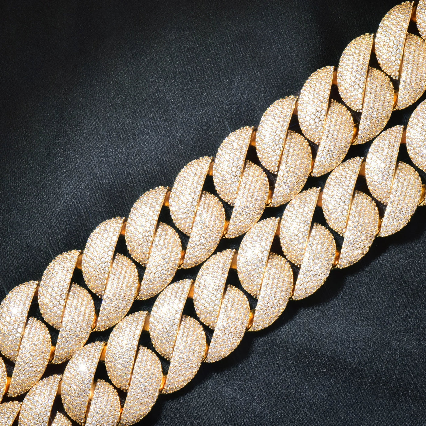 20mm Miami Cuban Chain Men’s Hip Hop Jewelry – Copper Zircon Gold Color