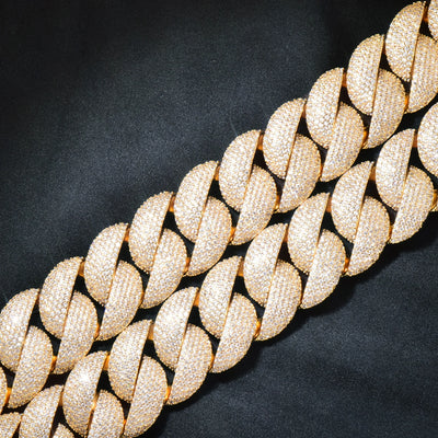 20mm Miami Cuban Chain Men’s Hip Hop Jewelry – Copper Zircon Gold Color