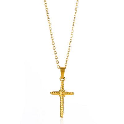 Cross Necklace For Women Classic Cross Collar Gold Color Egyptian Nile Ankh Choker Stainless Steel Chain Aesthetic Jewelry Gift