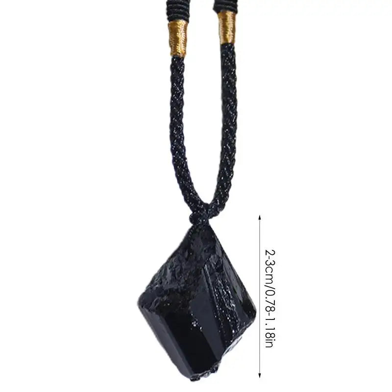 Natural Crystal Black Tourmaline Stone Necklace