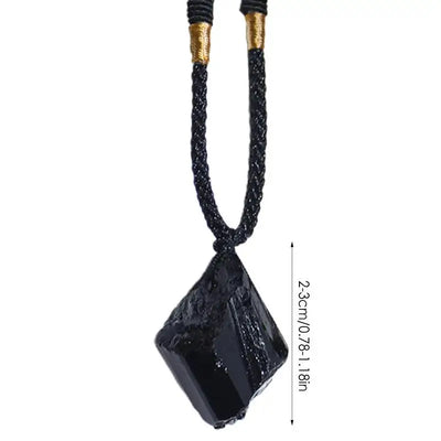 Natural Crystal Black Tourmaline Stone Necklace