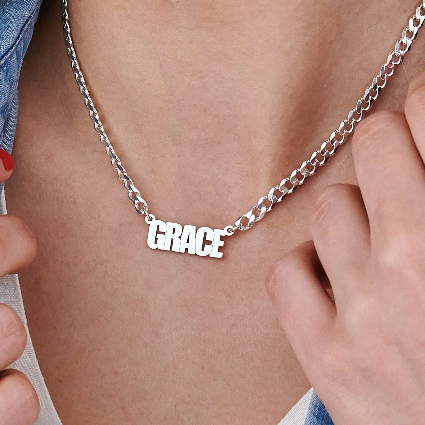 Custom Name Necklaces Pendants Women Men Stainless Steel Jewelry Cuban Chain Personalized Nameplate Choker Handmade Gifts