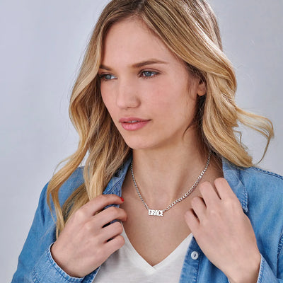 Custom Name Necklaces Pendants Women Men Stainless Steel Jewelry Cuban Chain Personalized Nameplate Choker Handmade Gifts