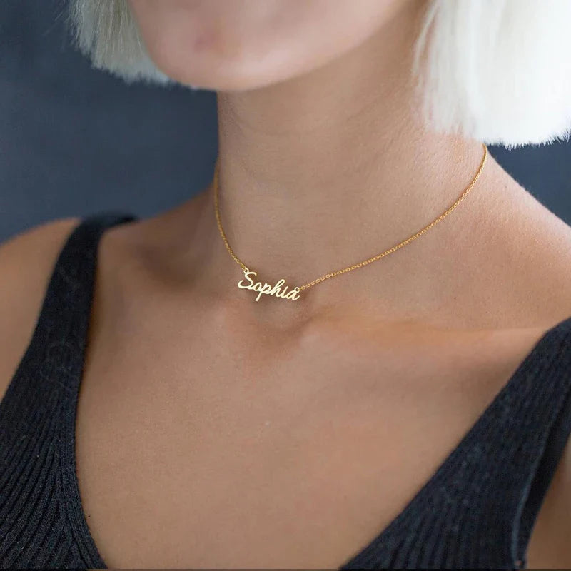 Custom Crown Name Necklace Minimalistic Pendant Logo Necklace Personalized Gifts Letter Necklace Custom Name Necklace